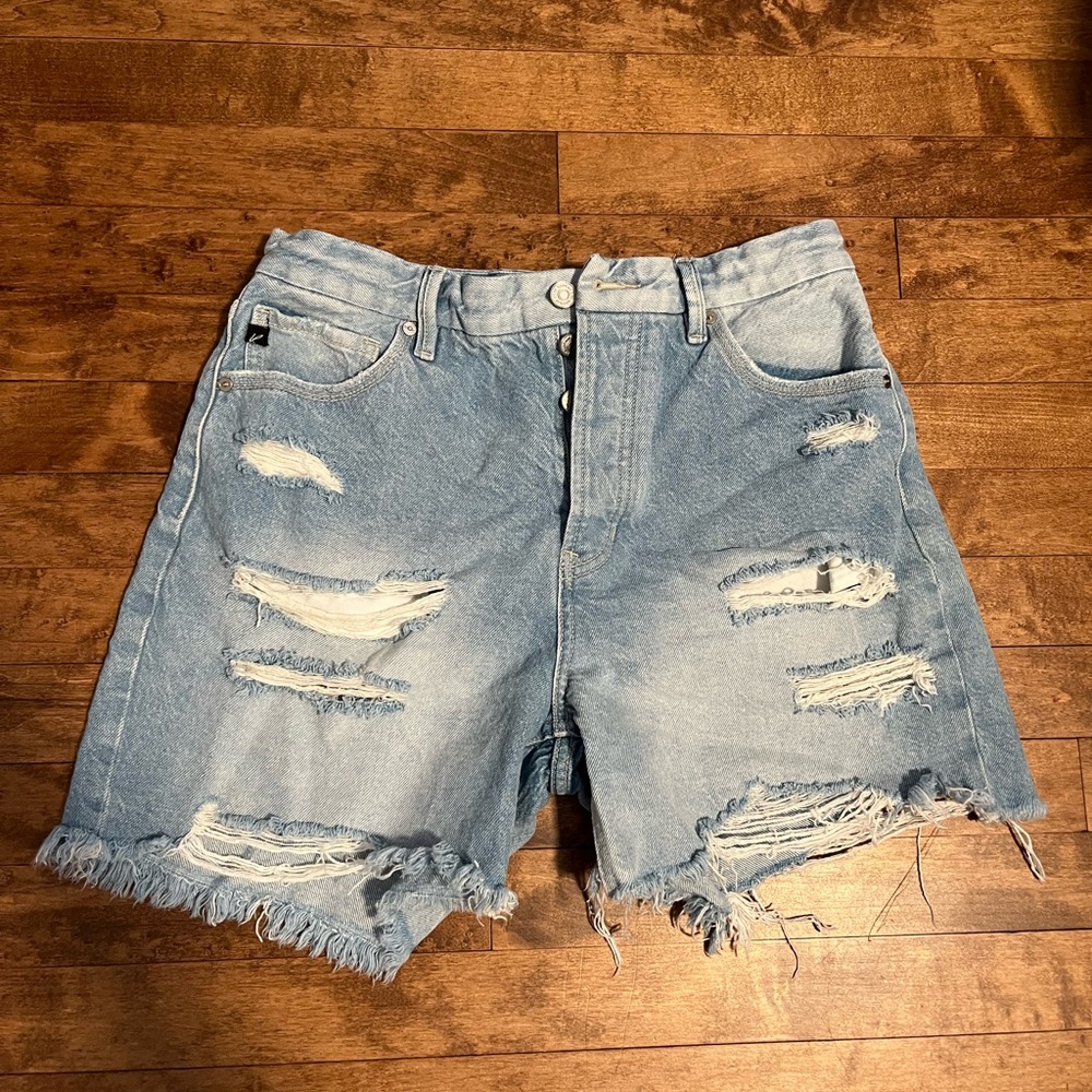 KanCan Light Blue Distressed Jean Shorts